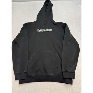 Iron Maiden‎ Hoodie Mens XS Black H&M Relaxed Fit Fleece Graphic Back Sweatshirt
